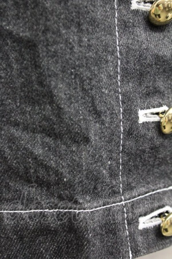 画像5: PINK HOUSE / ノーカラーデニムジャケット  ブラック T-25-06-16-003-LO-JA-SA-ZT268 (5)