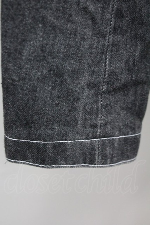 画像7: PINK HOUSE / ノーカラーデニムジャケット  ブラック T-25-06-16-003-LO-JA-SA-ZT268 (7)