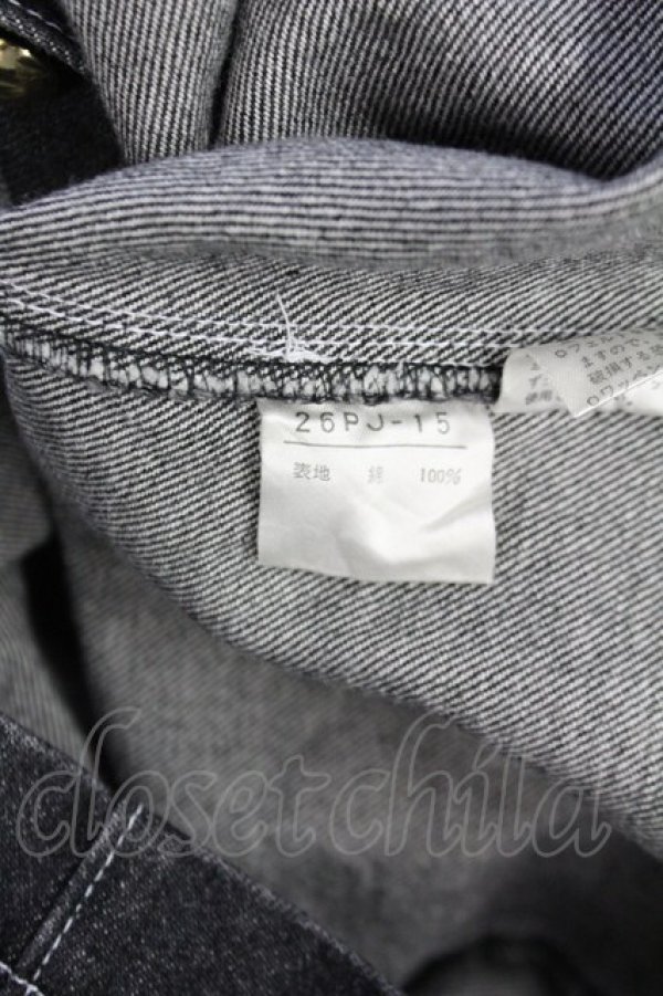 画像8: PINK HOUSE / ノーカラーデニムジャケット  ブラック T-25-06-16-003-LO-JA-SA-ZT268 (8)