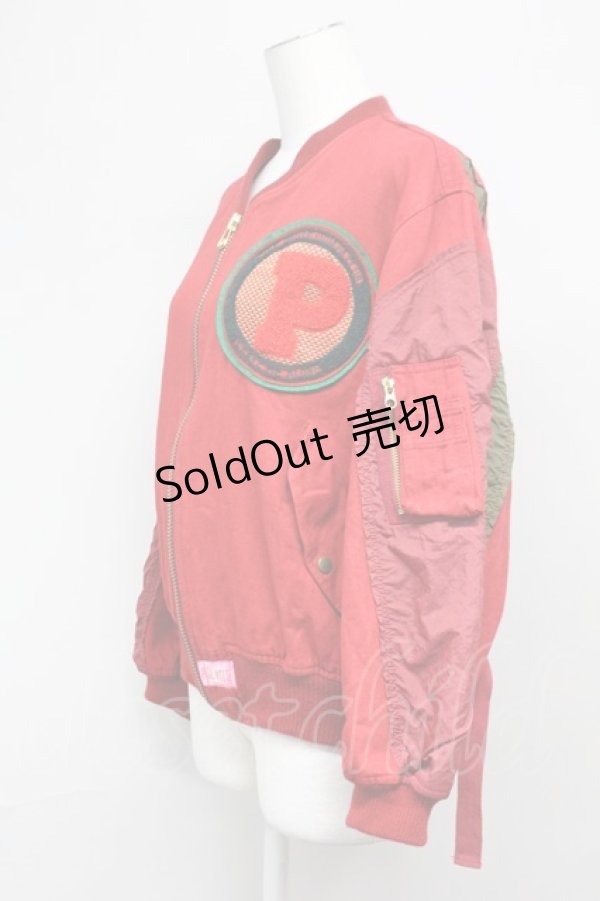 画像3: PINK HOUSE / Pワッペン&ビッグPプリントブルゾン  レッド T-25-06-16-008-LO-JA-SA-ZT259 (3)