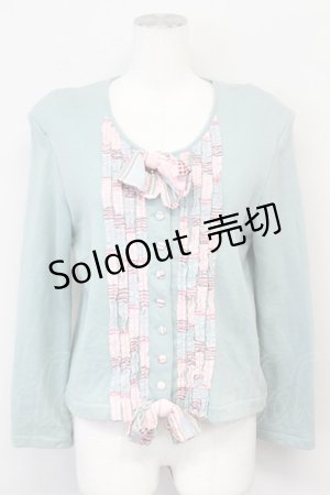 画像: PINK HOUSE / チェックフリルカットカーディガン  グリーン T-25-06-21-005-LO-TO-SA-ZT079