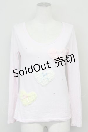 画像: Nile Perch / ハート3つTシャツ  ピンク T-25-06-21-006-LO-TS-SA-ZT