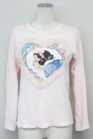 画像: Nile Perch / スノーホワイトパッチ長袖Tシャツ 150 ピンク T-25-06-21-007-LO-TS-SA-ZT