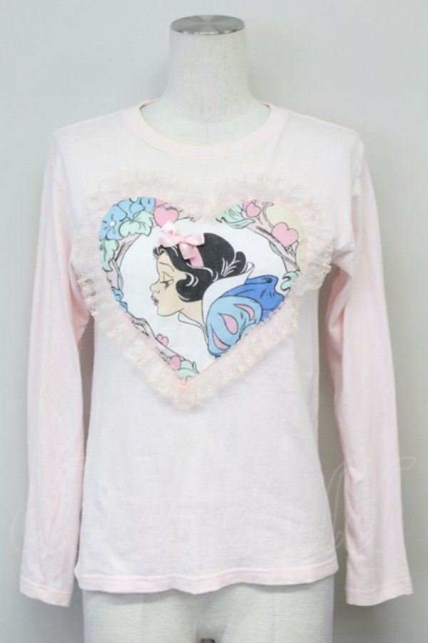 画像1: Nile Perch / スノーホワイトパッチ長袖Tシャツ 150 ピンク T-25-06-21-007-LO-TS-SA-ZT373 (1)