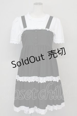 画像: LOLITAその他 / ワンピース&ジャンパースカートセット  ブラック&ホワイト T-25-06-21-008-LO-OP-SA-ZT