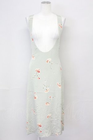 画像: PINK HOUSE / カーネーション柄ジャンパースカート  グリーン T-25-06-21-009-LO-OP-SA-ZT