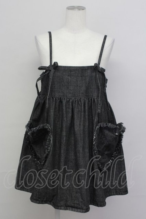 画像1: Candy Stripper / DENIM MINI ONE-PIECE 2 黒デニム T-25-06-23-007-PU-OP-SA-ZT (1)