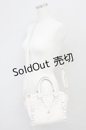 画像: axes femme / チャーム付きミニショルダー  アイボリー T-25-06-27-004-AX-BG-IG-ZT171