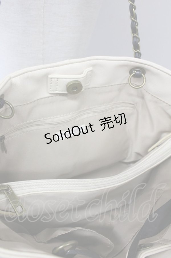 画像4: axes femme / インポーチ付きバッグ  ベージュ×クロ T-25-06-27-007-AX-BG-OW-ZT171 (4)