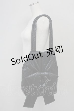 画像: Candy Stripper / METALLIC RIBBON TOTE バッグ  ブラック T-25-06-27-011-PU-BG-OW-ZT