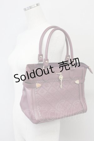 画像: axes femme / 鍵付き薔薇デザインバッグ  ワイン T-25-06-27-014-AX-BG-OW-ZT087