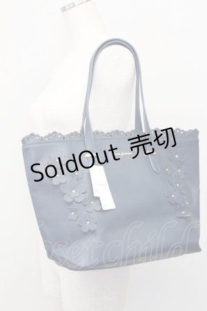 画像: axes femme / 3DフラワーA4トートバッグ  ネイビー T-25-06-28-004-AX-BG-IG-ZT171