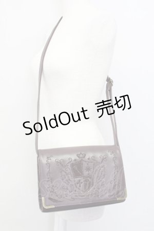 画像: metamorphose / エンブレム刺繍ポシェット  ブラウン T-25-06-28-006-ME-BG-IG-ZT171