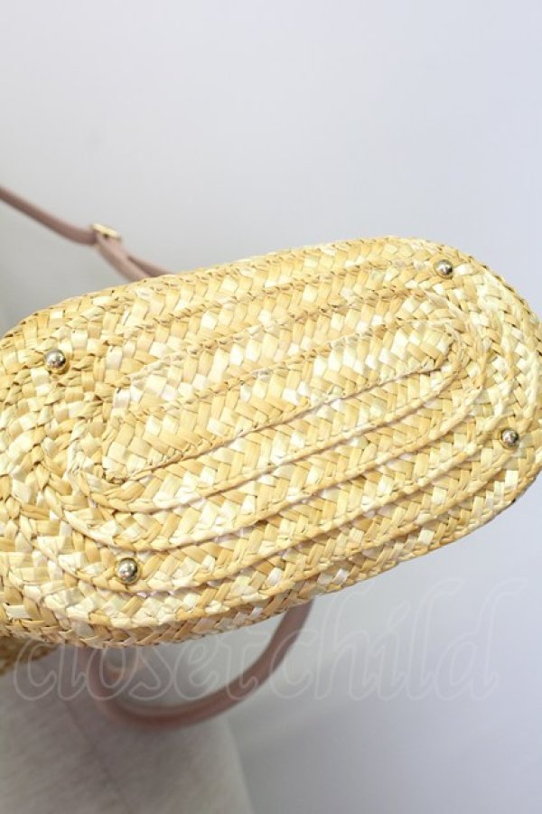 画像5: axes femme / バラ型押しポケットかごバッグ  ピンク T-25-06-28-009-AX-BG-OW-ZT088 (5)