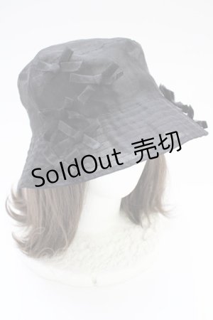 画像: Candy Stripper / TENDER RIBBON SEE THROUGH BUCKET HAT  ブラック T-25-06-29-004-PU-AC-OW-ZT