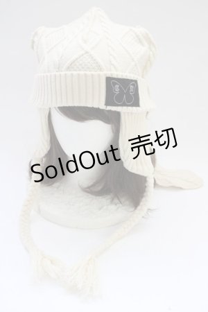 画像: Candy Stripper / CABLE BUNNY EAR ビーニー  アイボリー T-25-06-29-008-PU-AC-OW-ZT