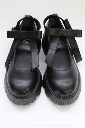 画像: Fi.n.t / ビッグリボン厚底パンプス L クロ T-25-06-30-033-CA-SH-OW-ZT