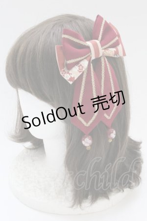 画像: metamorphose / うたかたの華かぐらリボンクリップ  えんじ T-25-06-30-010-ME-AC-IG-ZT168-F005