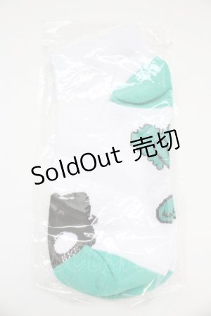 画像: NieR Clothing / 靴下  シエル グリーン×ホワイト T-25-06-30-022-PU-ZA-IG-ZT168-F006