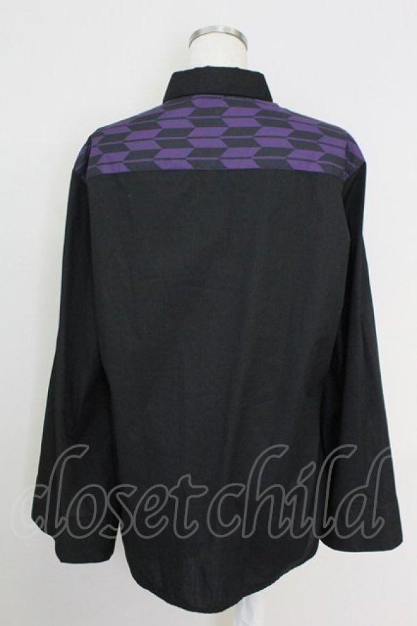 AXES-X / 矢羽根ＰＴ＆桔梗刺繍シャツ L ブラック T-25-07-02-021-LO-TO-SA-ZI AXES-X / 矢羽根PT＆桔梗刺繍シャツ L ブラック T-25-07-02
