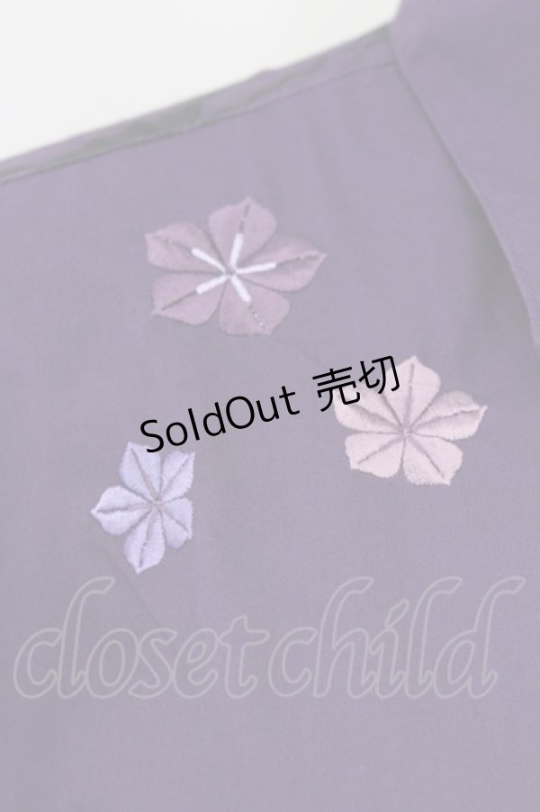 画像5: AXES-X / 矢羽根PT&桔梗刺繍シャツ L パープル T-25-07-02-022-LO-BL-SA-ZI (5)