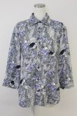 画像1: axes femme / チェック×ローズ七分シャツ M パープル T-25-07-02-024-AX-BL-SA-ZI (1)