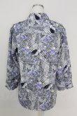 画像2: axes femme / チェック×ローズ七分シャツ M パープル T-25-07-02-024-AX-BL-SA-ZI (2)