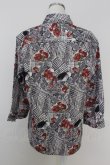 画像2: axes femme / チェック×ローズ七分シャツ M レッド T-25-07-02-020-AX-BL-SA-ZI (2)
