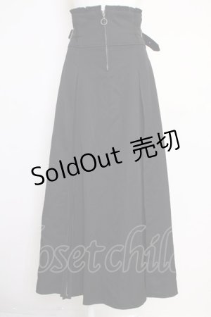 画像: axes femme / センタージップロングスカート  黒 T-25-07-05-016-AX-SK-SA-ZI