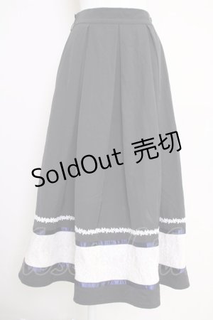 画像: axes femme / バイカラープリーツスカート  黒Ｘ白Ｘ紺 T-25-07-05-018-AX-SK-SA-ZI