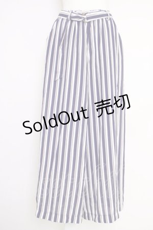 画像: axes femme / マルチストライプワイドパンツ  パープル T-25-07-05-020-AX-PA-SA-ZI