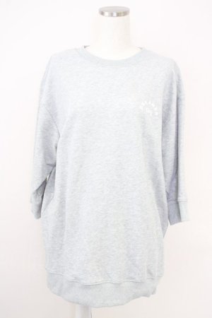 画像: axes femme / 薔薇刺繍×英字プルオーバー L グレー T-25-07-05-004-AX-TO-SA-ZI