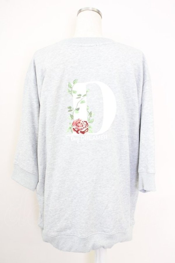 画像2: axes femme / 薔薇刺繍×英字プルオーバー L グレー T-25-07-05-004-AX-TO-SA-ZI (2)