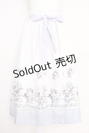 画像: axes femme / ローズブーケ柄ミディスカート  ラベンダー T-25-07-05-009-AX-SK-SA-ZI