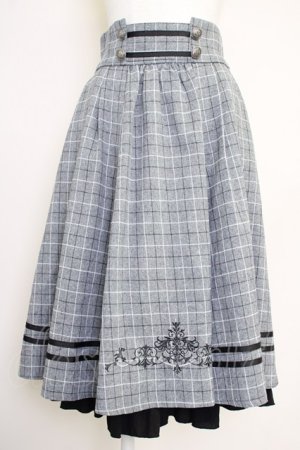 画像: axes femme / ハイウエストチェック柄スカート  グレーチェック T-25-07-05-012-AX-SK-SA-ZI