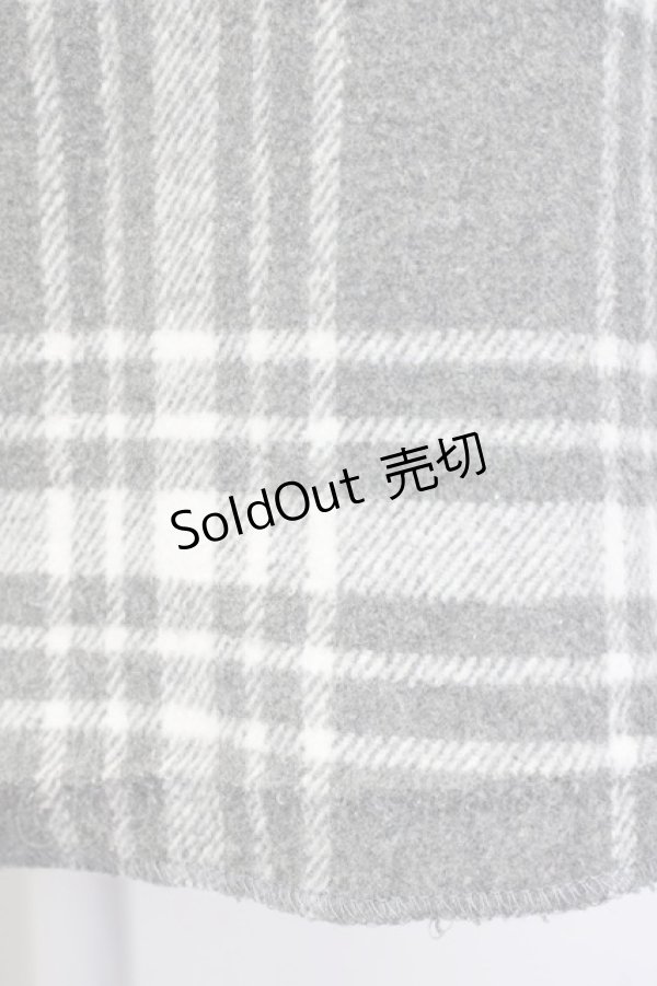 画像3: evelyn / チェックノースリーブワンピース  グレーＸ白チェック T-25-07-08-018-LO-OP-SA-ZT350 (3)