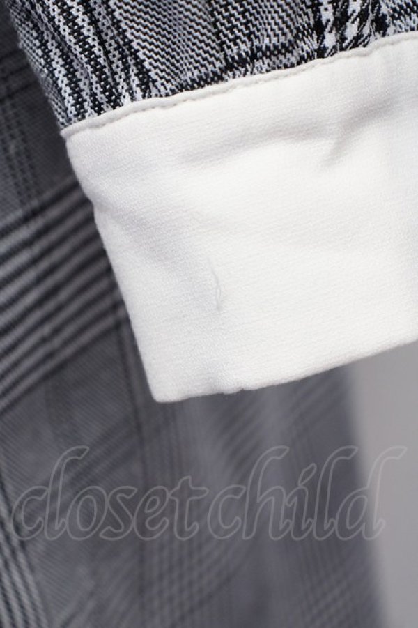 画像3: Ank Rouge / フリル襟チェックワンピース  グレーチェックＸ白 T-25-07-08-019-CA-OP-SA-ZT350 (3)