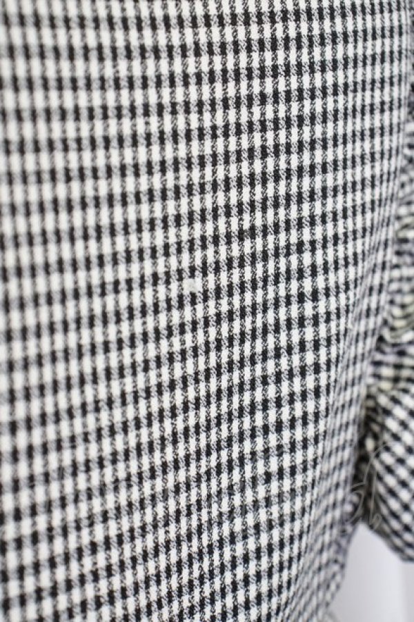 画像3: Ank Rouge / ギンガムチェック&シフォン袖ドッキングワンピース  黒Ｘ白 T-25-07-08-020-CA-OP-SA-ZT350 (3)