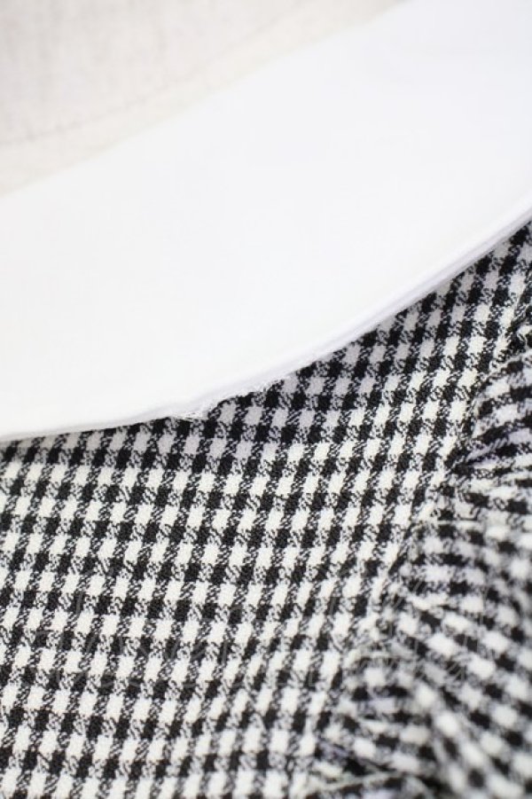 画像6: Ank Rouge / ギンガムチェック&シフォン袖ドッキングワンピース  黒Ｘ白 T-25-07-08-020-CA-OP-SA-ZT350 (6)