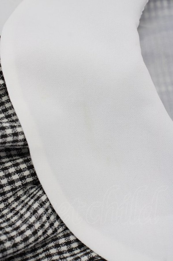 画像7: Ank Rouge / ギンガムチェック&シフォン袖ドッキングワンピース  黒Ｘ白 T-25-07-08-020-CA-OP-SA-ZT350 (7)