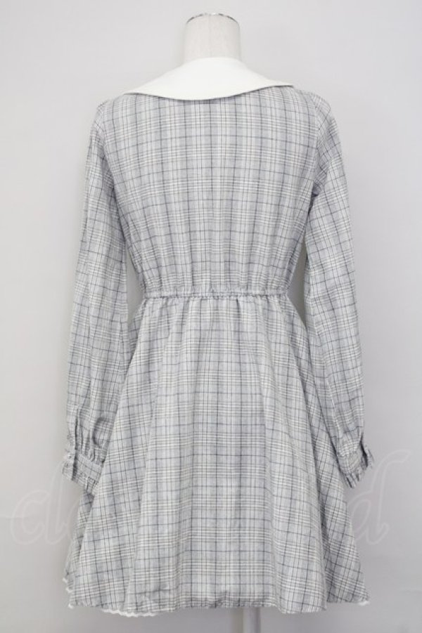 画像2: Honey Cinnamon / チェックフリルワンピース  グレーＸ白 T-25-07-08-021-LO-OP-SA-ZT350 (2)