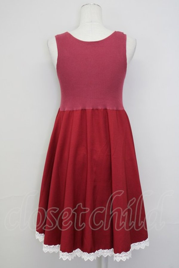 画像2: Favorite / ニット切替ノースリーブワンピース  ボルドー T-25-07-08-022-LO-OP-SA-ZT350 (2)