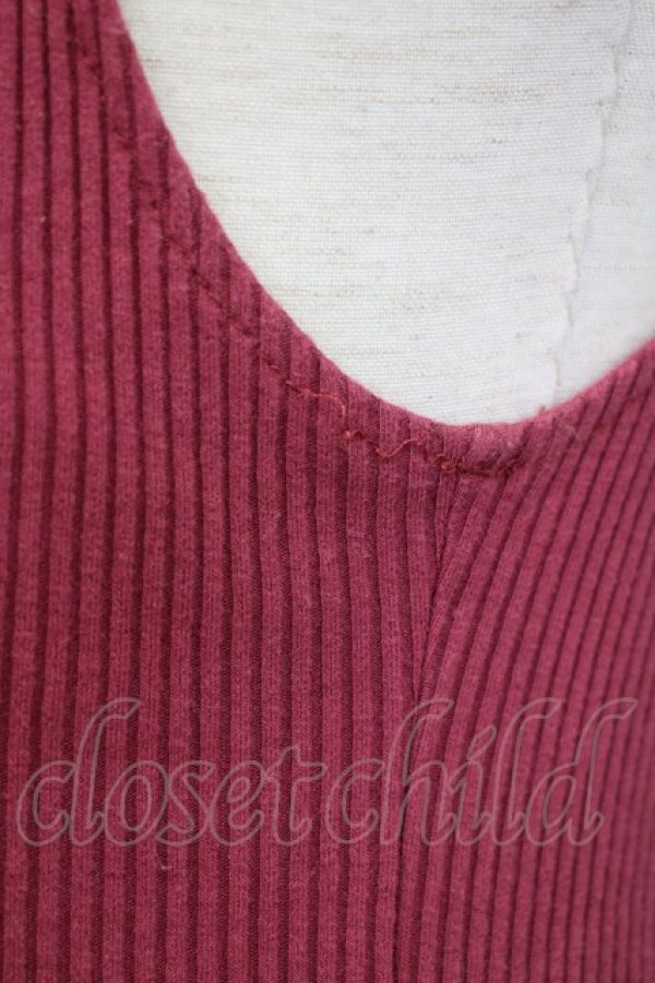 画像4: Favorite / ニット切替ノースリーブワンピース  ボルドー T-25-07-08-022-LO-OP-SA-ZT350 (4)
