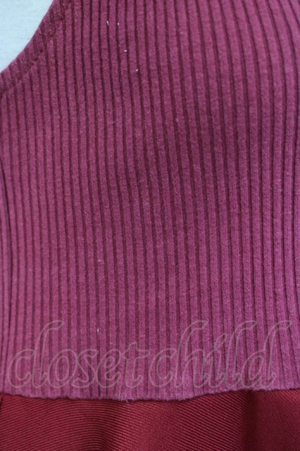 画像5: Favorite / ニット切替ノースリーブワンピース  ボルドー T-25-07-08-022-LO-OP-SA-ZT350 (5)