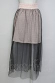 画像2: Ank Rouge / チュールレイヤードスカート  ピンクＸ黒 T-25-07-08-031-CA-SK-SA-ZT242 (2)
