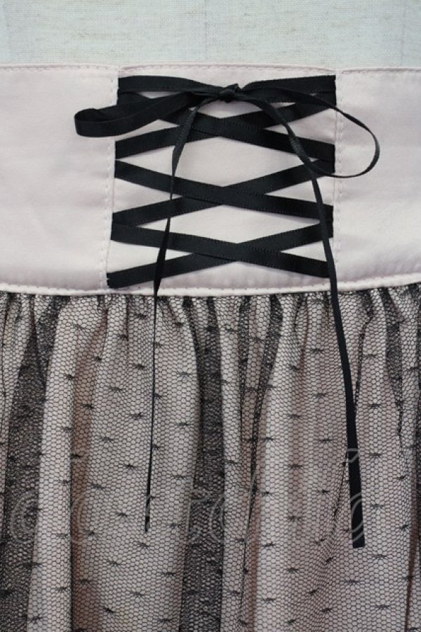 画像3: Ank Rouge / チュールレイヤードスカート  ピンクＸ黒 T-25-07-08-031-CA-SK-SA-ZT242 (3)