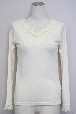 画像: axes femme / パールレースインナーカットソー M 生成り T-25-07-08-005-AX-TO-SA-ZT