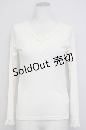 画像: axes femme / パールレースインナーカットソー M 生成り T-25-07-08-005-AX-TO-SA-ZT429