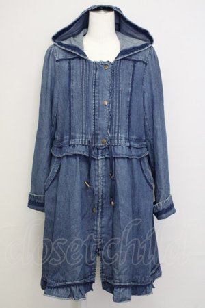 画像: axes femme / フリルモッズコート  青デニム T-25-07-08-013-AX-CO-SA-ZT