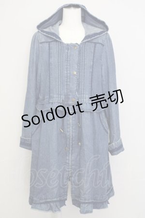 画像: axes femme / フリルモッズコート  青デニム T-25-07-08-013-AX-CO-SA-ZT-C066